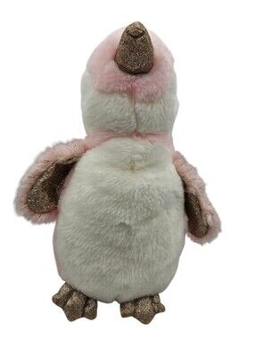 FAO schwarz Plush Stuffed Animal Penguin Pink w/ Gold Glitter RARE